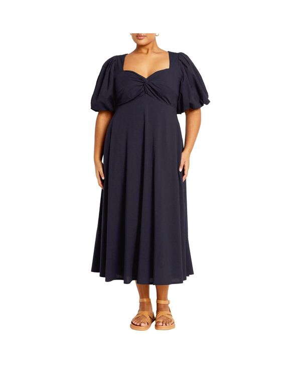 【送料無料】 シティーシック レディース ワンピース トップス Plus Size Hermione Dress Navy