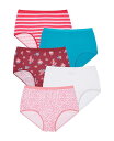 【送料無料】 コンフォート チョイス レディース パンツ アンダーウェア Plus Size Cotton Brief 10-Pack Bouquet pack(4)