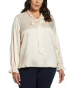 【送料無料】 ラファエラ レディース シャツ トップス Plus Size Tie Front Long Sleeve Blouse Shell|詳細画像