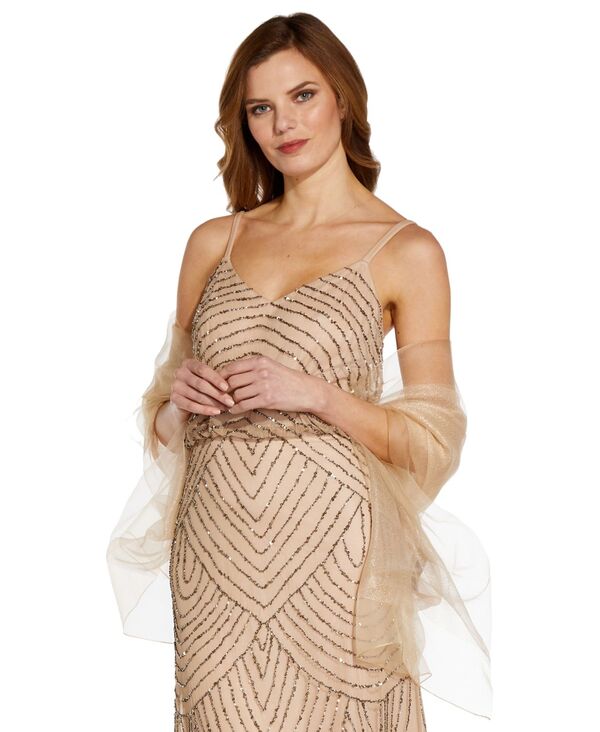 アドリアナ パペル レディース アウター ニット・セーター トール Adrianna Papell Metallic Wrap Scar..