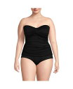 【送料無料】 ランズエンド レディース トップのみ 水着 Plus Size Chlorine Resistant Bandeau Tankini Swimsu...