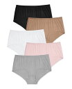 【送料無料】 コンフォート チョイス レディース パンツ アンダーウェア Plus Size Stretch Cotton Brief 5-Pack Basic...