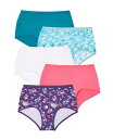 【送料無料】 コンフォート チョイス レディース パンツ アンダーウェア Plus Size Stretch Cotton Brief 5-Pack Tosse...