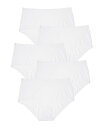 【送料無料】 コンフォート チョイス レディース パンツ アンダーウェア Plus Size Stretch Cotton Brief 5-Pack White...