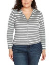 【送料無料】 ベルディーニ レディース ニット・セーター アウター Plus Size Striped Hooded Cardigan Sweater Heat...