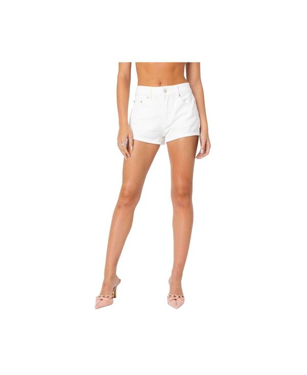 【送料無料】 アディクテッド レディース ハーフパンツ・ショーツ ボトムス Women's Bow pocket washed denim shorts White