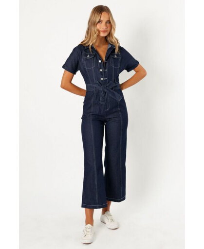 【送料無料】 Petal and Pup レディース ジャンプスーツ トップス Demi Contrast Stitch Jumpsuit Dark denim 【送料無料】 Petal and Pup レディース ジャンプスーツ トップス Demi Contrast Stitch Jumpsuit Dark denim