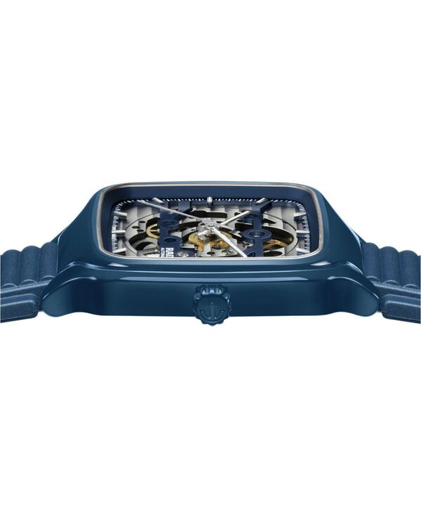 【送料無料】 ラド メンズ 腕時計 アクセサリー Unisex Swiss Automatic True Square Open Heart Navy Blue Rubber Strap Watch 38mm No Color