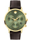 【送料無料】 モバド メンズ 腕時計 アクセサリー Men's Museum Classic Swiss Quartz Chrono Brown Leather Watch 42mm Brown(2)