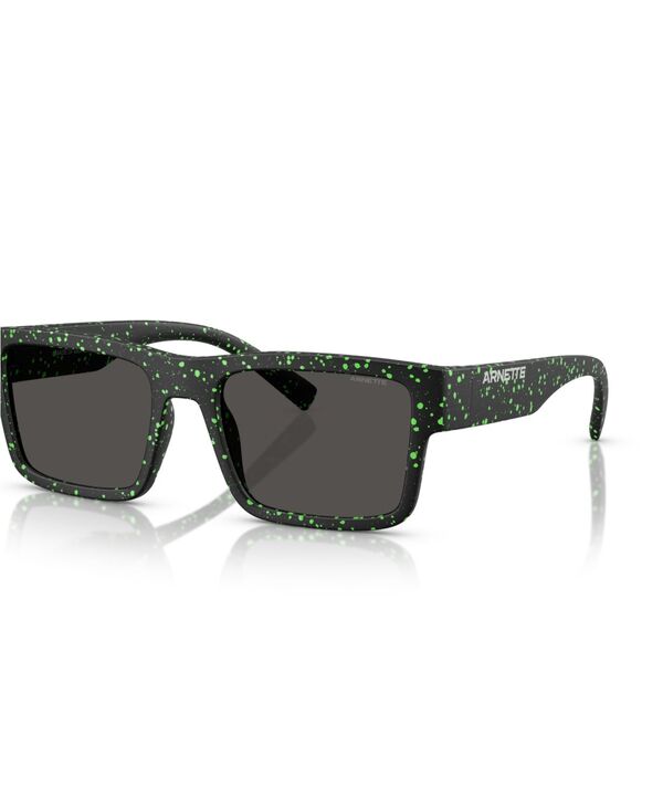 アーネット メンズ アクセサリー サングラス・アイウェア Arnette Men's Sunglasses Omgee AN4344 Matte Black/Gekko Green Splatter ブラック