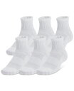 【送料無料】 アンダーアーマー メンズ 靴下 アンダーウェア Men's Training Cotton 6-Pk. Moisture-Wicking Quarter Socks White(4)