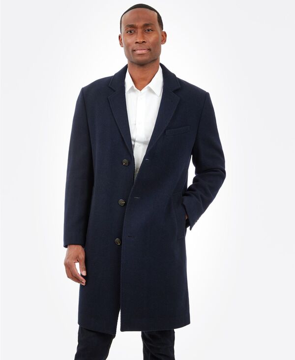 【送料無料】 ロンドンフォグ メンズ ジャケット・ブルゾン アウター Men Signature Wool-Blend Overcoat Navy Black