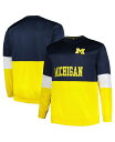 【送料無料】 プロファイル メンズ パーカー・スウェット アウター Men's Navy Michigan Wolverines Big and Tall Fleece Pullover Sweatshirt Navy