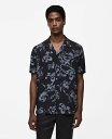 【送料無料】 マンゴ メンズ シャツ トップス Men's Flowy Hawaiian-Print Shirt Grey