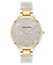 【送料無料】 アンクライン レディース 腕時計 アクセサリー Women's Quartz Boyfriend White Acetate and Gold-T...