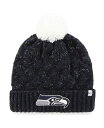 【送料無料】 47ブランド レディース 帽子 アクセサリー Women's College Navy Seattle Seahawks Fiona Logo Cuffed Knit Hat with Pom Navy