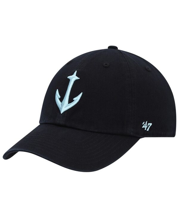 【送料無料】 47ブランド レディース 帽子 アクセサリー Women's Black Seattle Kraken Clean Up Adjustable Hat Black