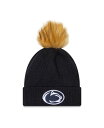 【送料無料】 ニューエラ レディース 帽子 アクセサリー Women's Navy Penn State Nittany Lions Snowy Cuffed Knit Hat with Pom Navy