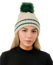 【送料無料】 マーカスアドレール レディース 帽子 アクセサリー Knit Pom Varsity Beanie Green(4)