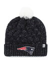 【送料無料】 47ブランド レディース 帽子 アクセサリー Women's Navy New England Patriots Fiona Logo Cuffed Knit Hat with Pom Navy