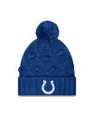 【送料無料】 ニューエラ レディース 帽子 アクセサリー Women's Royal Indianapolis Colts Toasty Cuffed Knit Hat with Pom Royal