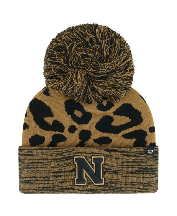 【送料無料】 47ブランド レディース 帽子 アクセサリー Women's Brown Nebraska Huskers Rosette Cuffed Knit Hat with Pom Brown