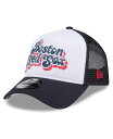 【送料無料】 ニューエラ レディース 帽子 アクセサリー Women's White/Navy Boston Red Sox Throwback Team Foam Front A-Frame Trucker 9Forty Adjustable Hat White Navy