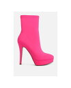 【送料無料】 ロンドンラグ レディース ブーツ・レインブーツ シューズ patotie lycra high heel ankle boots Pink