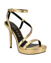 【送料無料】 ゲス レディース サンダル シューズ Women's Lucier Strappy Platform Heel Open Toe Dress Sandals Gold Metallic(4)