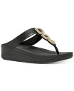 【送料無料】 フィットフロップ レディース サンダル シューズ Women's Fino Crystal Chain Leather Toe-Post Sandals Black
