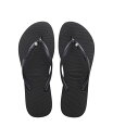【送料無料】 ハワイアナス レディース サンダル シューズ Women's Slim Swarovski Crystal II Flip Flop Sandals Black