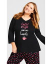 【送料無料】 アベニュー レディース ナイトウェア アンダーウェア Plus Size Cold Days Top Black(4)