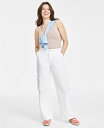 【送料無料】 On 34th レディース デニムパンツ ジーンズ ボトムス Women's White High Rise Utility Cargo Jeans Bright White