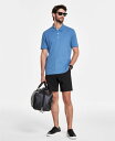 【送料無料】 アルファニ メンズ ポロシャツ トップス Men's Stretch Textured Stripe Jacquard Polo Blue Sha...