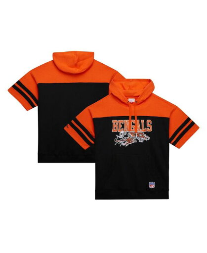 【送料無料】 ミッチェル&ネス メンズ パーカー・スウェット アウター Men's Black Cincinnati Bengals Off Field Vintage Logo Short Sleeve Pullover Hoodie Black 【送料無料】 ミッチェル&ネス メンズ パーカー・スウェット アウター Men's Black Cincinnati Bengals Off Field Vintage Logo Short Sleeve Pullover Hoodie Black