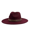 【送料無料】 マーカスアドレール レディース 帽子 アクセサリー Studded Band Wool Blend Panama Hat Burgendy
