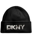 【送料無料】 ダナ キャラン ニューヨーク レディース 帽子 アクセサリー Women's Embossed City Logo Beanie Black