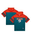 【送料無料】 ミッチェル&ネス メンズ パーカー・スウェット アウター Men's Aqua Miami Dolphins Off Field Vintage-like Logo Short Sleeve Pullover Hoodie Aqua