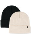 【送料無料】 リーバイス メンズ 帽子 ニットキャップ アクセサリー Men's Two Piece Beanie Set Cream/Black