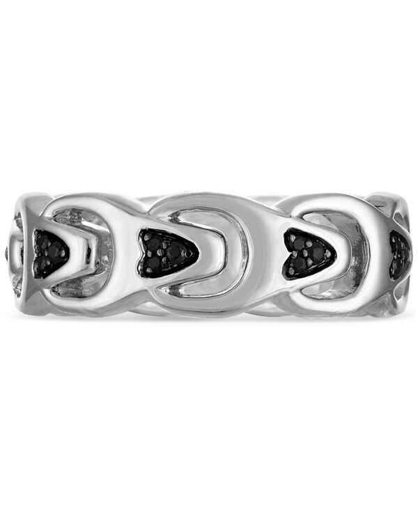 ブロバ メンズ アクセサリー リング Bulova Men's Black Diamond Chain Link Motif Ring (1/5 ct. t.w...