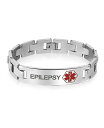 【送料無料】 ブリング メンズ ブレスレット・バングル・アンクレット アクセサリー Medical Identification Medical ID U Link Bracelet For Men Stainless Steel 8 Inch Silver tone(4)