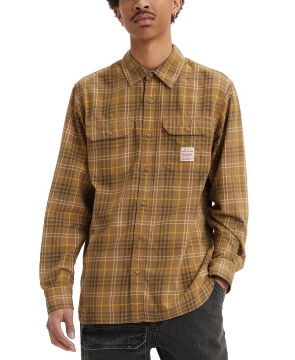 【送料無料】 リーバイス メンズ シャツ トップス Levi'® Men's Relaxed Fit Workwear Boone Plaid Long Sleeve Button-Front Shirt Boone Plai