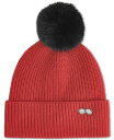 【送料無料】 カール ラガーフェルド レディース 帽子 アクセサリー Women's Sunglasses Pin Faux-Fur Pom Beanie Cr...