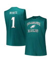 【送料無料】 ファナティクス メンズ タンクトップ トップス Men's Jalen Hurts Midnight Green Philadelphia Eag...