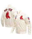 【送料無料】 プロスタンダード メンズ ジャケット・ブルゾン アウター Men's Cream Boston Red Sox Cooperstown Collection Pinstripe Retro Classic Satin Full-Snap Jacket Cream