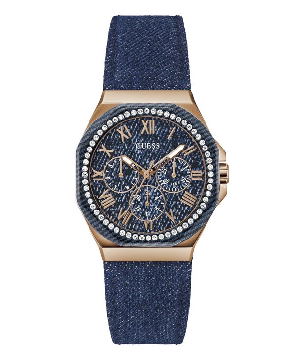 【送料無料】 ゲス レディース 腕時計 アクセサリー Women's Multi-Function Blue Denim Watch 36mm Blue