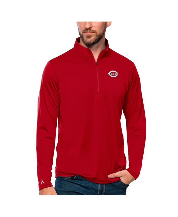 【送料無料】 アンティグア メンズ パーカー・スウェット アウター Men's Red Cincinnati Reds Tribute Quarter-Zip Pullover Top Red