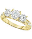 【送料無料】 トゥルーミラクル レディース リング アクセサリー Diamond Three Stone Engagement Ring (1 ct. t.w.) in 14k White Gold Yellow Gold(4)