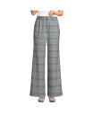 【送料無料】 ランズエンド レディース カジュアルパンツ ボトムス Petite Brushed Flannel High Rise Pleated Wide Leg Pants Pink amethyst glen plaid(4)