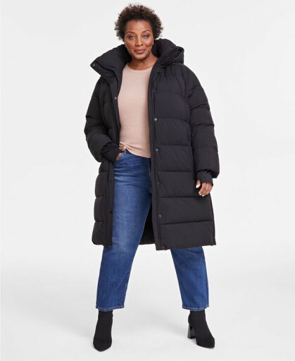 【送料無料】 ビーシービージーマックスアズリア レディース ジャケット・ブルゾン アウター Plus Size Hooded Pillow-Collar Puffer Coat Matte Black 【送料無料】 ビーシービージーマックスアズリア レディース ジャケット・ブルゾン アウター Plus Size Hooded Pillow-Collar Puffer Coat Matte Black